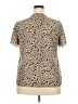 Unbranded 100% Polyester Animal Print Tan Short Sleeve Blouse Size XXL - photo 2
