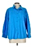 Forever 21 100% Cotton Color Block Blue 3/4 Sleeve Button-Down Shirt Size L - photo 1