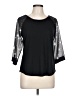 Fervour Black 3/4 Sleeve Top Size L - photo 1