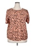 Papermoon 100% Polyester Animal Print Orange Short Sleeve Blouse Size XXL - photo 1