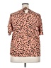 Papermoon 100% Polyester Animal Print Orange Short Sleeve Blouse Size XXL - photo 2