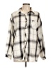 Unbranded 100% Polyester Plaid Gray Long Sleeve Blouse Size L - photo 1