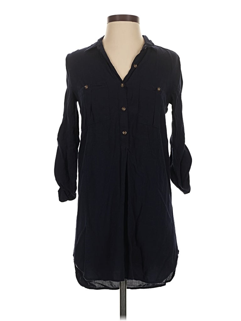 Pre-owned Timing 3/4 Sleeve Henley Shirt In Black