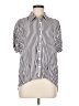 By Together Stripes Ivory Short Sleeve Button-Down Shirt Size M - photo 1