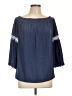 Chico's 100% Polyester Blue 3/4 Sleeve Blouse Size Lg (2) - photo 1