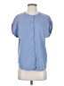 Splendid Blue Short Sleeve Blouse Size S - photo 1
