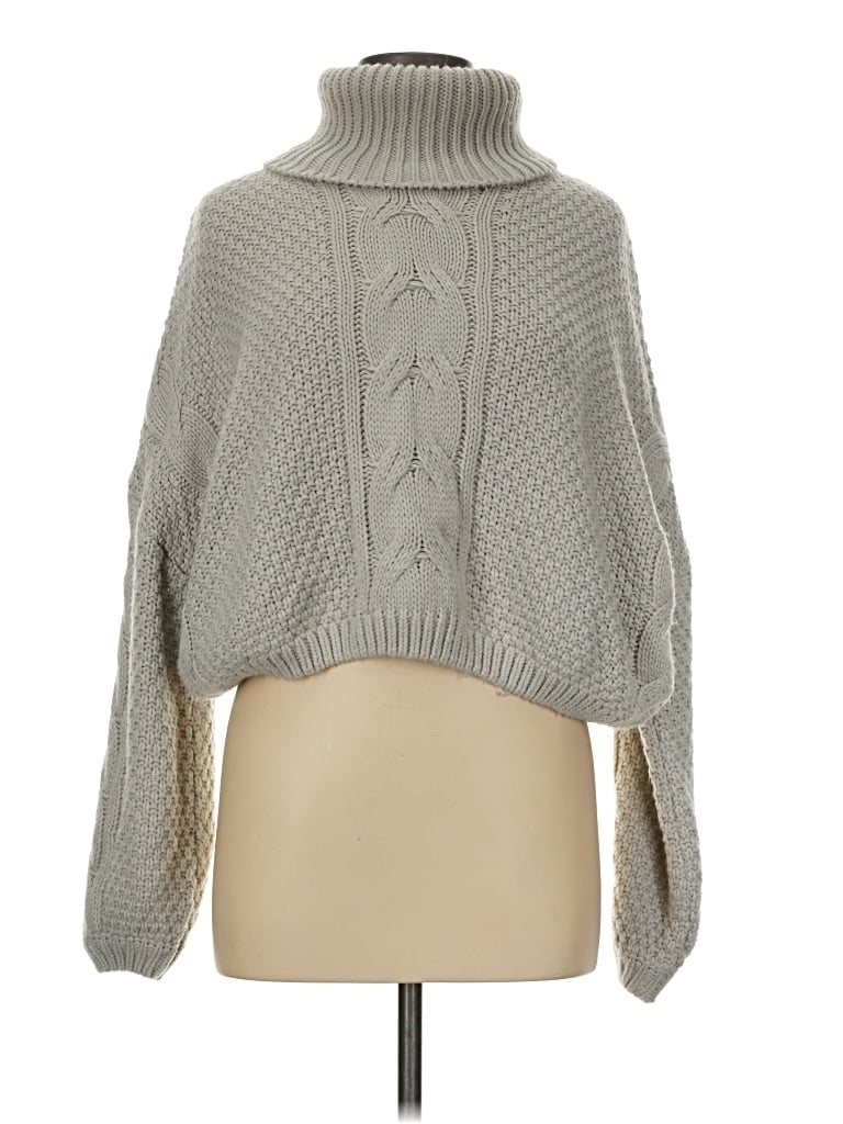 Pre-owned Zaful Turtleneck Sweater In Gray