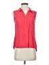 Merona 100% Rayon Red Sleeveless Button-Down Shirt Size S - photo 1