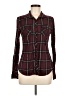 Assorted Brands 100% Polyester Plaid Burgundy Long Sleeve Blouse Size M - photo 1