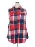 Unbranded 100% Polyester Plaid Red Sleeveless Blouse Size 2X - photo 1