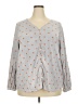 Lands' End Polka Dots Blue Gray Long Sleeve Blouse Size 2X - photo 1