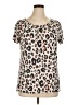 Worthington Animal Print Ivory Short Sleeve Blouse Size XL - photo 1