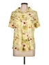 Cure Floral Yellow Short Sleeve Blouse Size L - photo 1