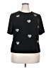 On Twelfth Hearts Black Short Sleeve T-Shirt Size 3X - photo 1