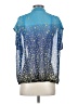 CAbi 100% Polyester Stars Blue Short Sleeve Blouse Size S - photo 2