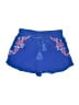 Xhilaration 100% Rayon Floral Blue Shorts Size XS - photo 1