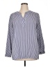 Carolina Belle 100% Rayon Stripes Blue 3/4 Sleeve Button-Down Shirt Size 1X - photo 1