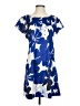 Vila 100% Polyester Print Blue Casual Dress Size S - photo 1