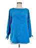 Lands' End 100% Polyester Blue Long Sleeve Blouse Size 8 - photo 1
