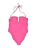 Express Solid Pink One Piece Swimsuit Size L - photo 2