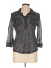 Aeropostale 100% Polyester Polka Dots Gray 3/4 Sleeve Blouse Size L - photo 1