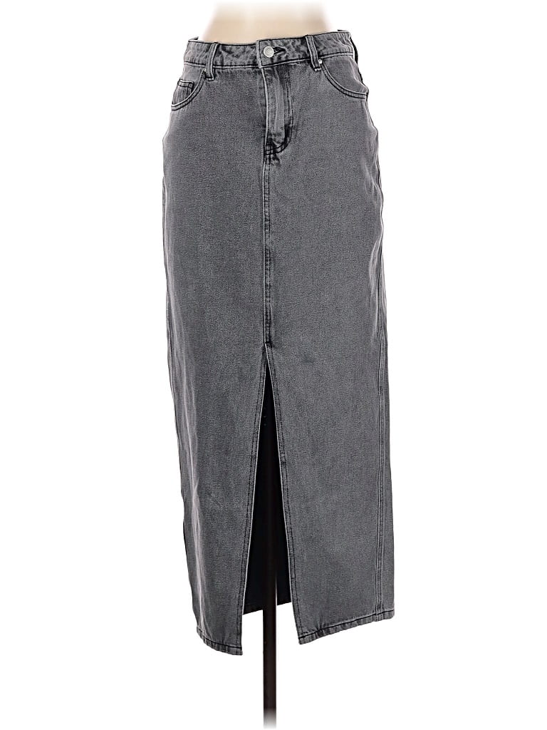 Pre-owned Melrose Denim Skirt In Gray
