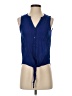 Timing Blue Sleeveless Button-Down Shirt Size S - photo 1