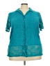 Teddi Teal Short Sleeve Blouse Size 4X (estimated) - photo 1