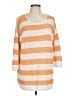 J.Jill Stripes Orange Pullover Sweater Size L - photo 1