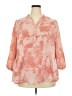 Fred David 100% Polyester Tie-dye Pink 3/4 Sleeve Blouse Size 2X - photo 1