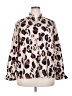 ELOQUII 100% Polyester Animal Print Ivory Long Sleeve Blouse Size 18 - photo 1