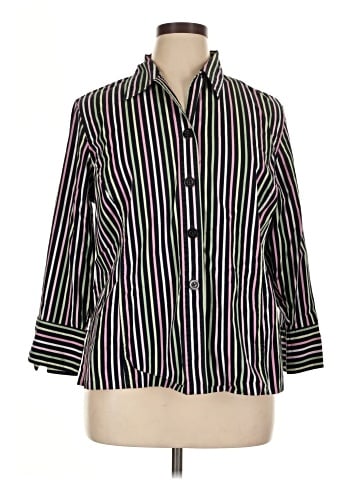 Jones New York Signature 3/4 Sleeve Button-Down Shirt (view 1)