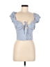 Polly Blue Short Sleeve Top Size 6 - photo 1