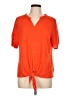 AB Studio Orange Short Sleeve Blouse Size L - photo 1