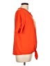 AB Studio Orange Short Sleeve Blouse Size L - photo 4