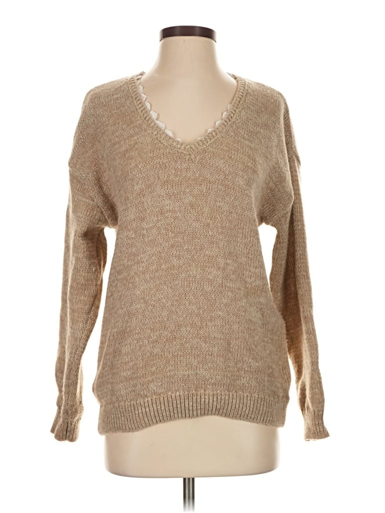 Pre-owned Francesca's Pullover Sweater In Brown