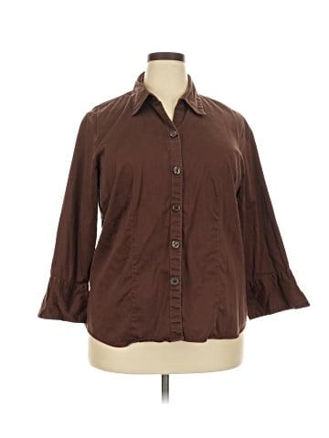 DressBarn 3/4 Sleeve Button-Down Shirt (view 1)