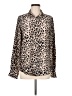 C. Wonder Animal Print Tan Long Sleeve Blouse Size M - photo 1