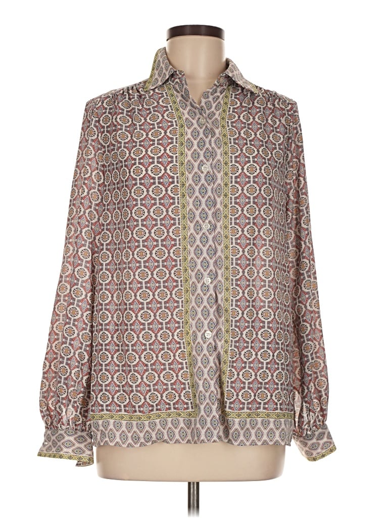 Max Studio Long Sleeve Blouse In Brown