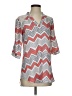 Iz Byer 100% Polyester Chevron-herringbone Silver 3/4 Sleeve Blouse Size S - photo 1