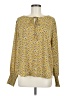 Pleione 100% Polyester Floral Yellow Long Sleeve Blouse Size M - photo 1