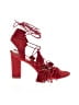 Loeffler Randall 100% Leather Red Sandals Size 7 - photo 1