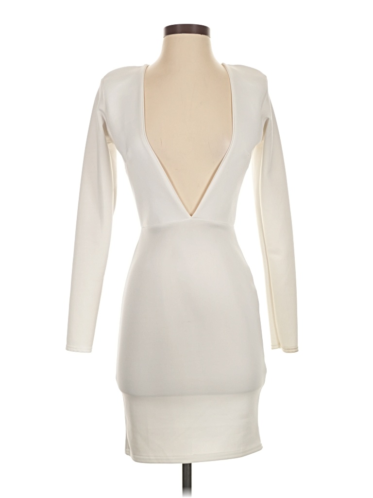 Missguided Cocktail Dress: Ivory Dresses - Size 4