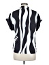 Shein Stripes Black Short Sleeve Blouse Size 6 - photo 2
