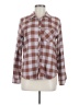 Maurices Checkered-gingham Brown Long Sleeve Button-Down Shirt Size M - photo 1