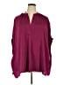 Impressions 100% Polyester Burgundy Long Sleeve Blouse Size 2X - photo 1