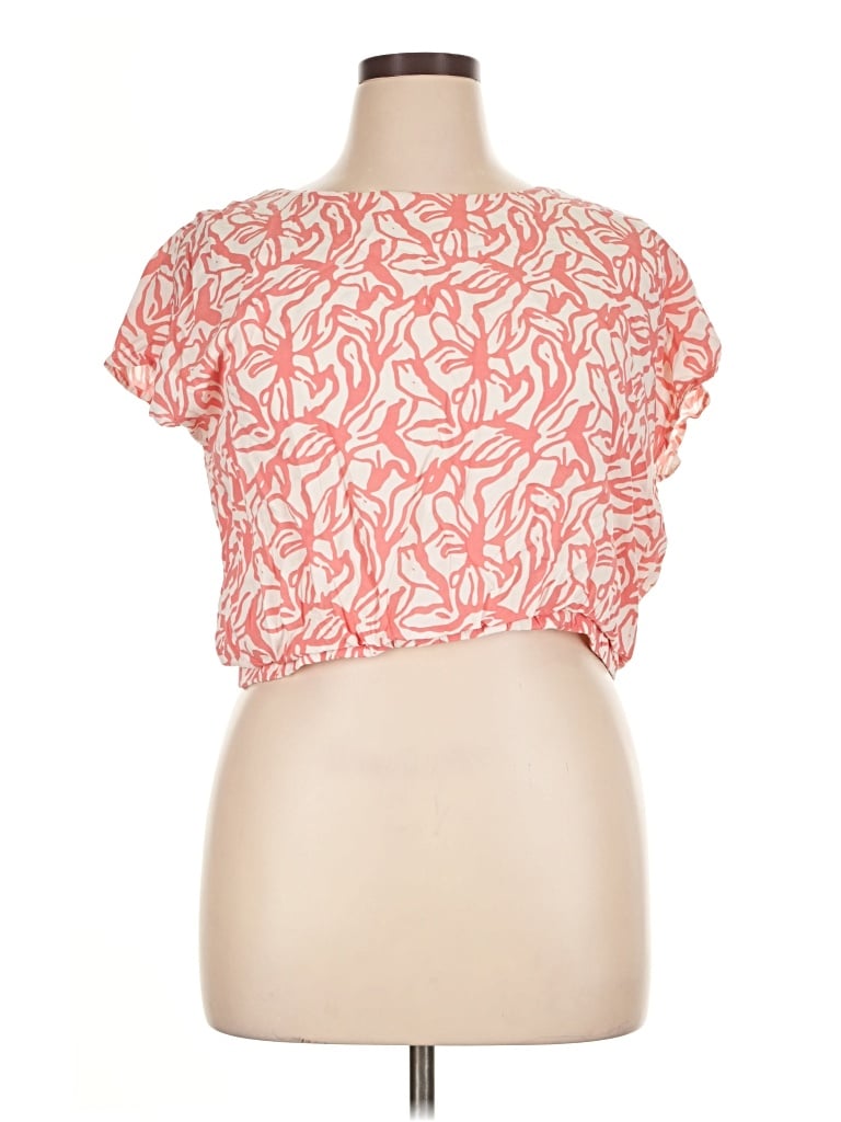 Pre-owned Versona Short Sleeve Blouse In Pink