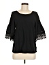 Eri + Ali 100% Cotton Black 3/4 Sleeve Top Size M - photo 1