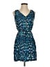 Aqua 100% Silk Print Blue Cocktail Dress Size S - photo 1