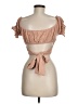 Olivaceous 100% Rayon Tan Short Sleeve Top Size M - photo 2